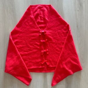 Lilly Pulitzer Harp Cashmere Wrap with Bows in Red, One Size
